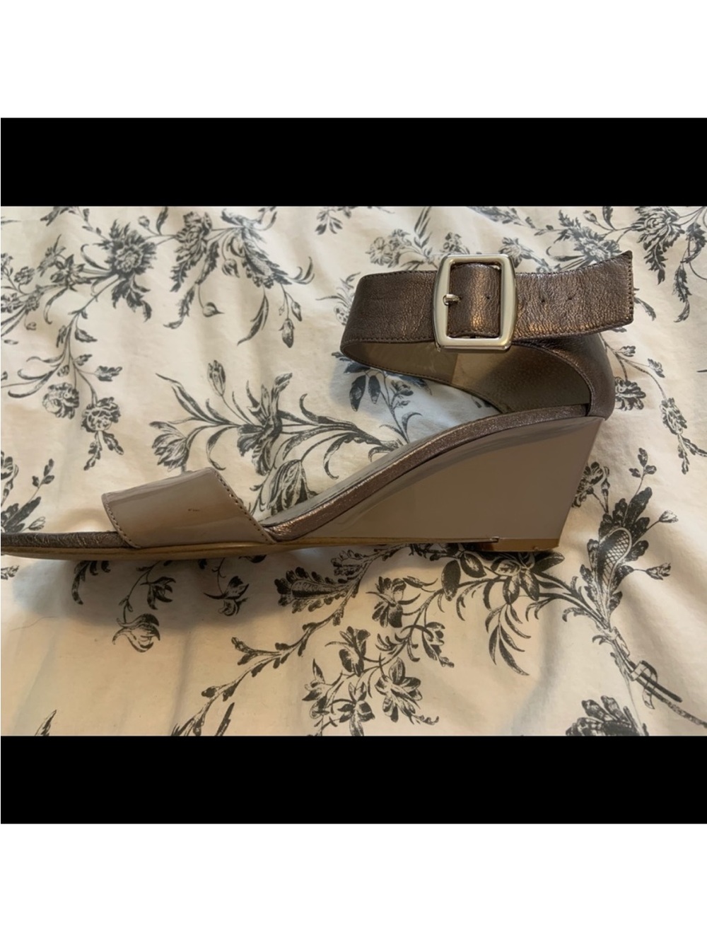 Beautiful Taupe Wedge Ankle-Strap Sandal